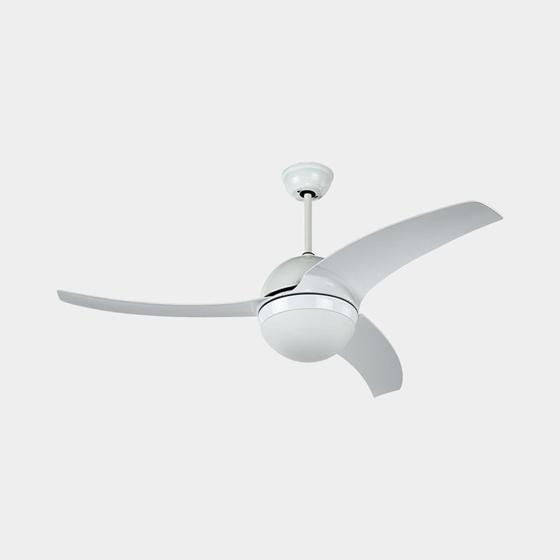 Round Kitchen Ceiling Fan Lighting Acrylic LED White Semi Flush Mount Light Fixture with 3 Blades, 52" W Clearhalo 'Ceiling Fans with Lights' 'Ceiling Fans' 'Modern Ceiling Fans' 'Modern' Lighting' 403494