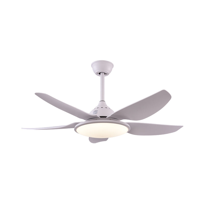 Modern Round Fan Lamp LED Acrylic 5 Blades Semi-Flush Ceiling Light in White for Living Room, 44" Wide Clearhalo 'Ceiling Fans with Lights' 'Ceiling Fans' 'Modern Ceiling Fans' 'Modern' Lighting' 403524