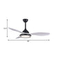 48" Wide LED Circular Ceiling Fan Light Modern Black Acrylic Semi Flush Mount Lighting for Living Room, 3 Blades Clearhalo 'Ceiling Fans with Lights' 'Ceiling Fans' 'Modern Ceiling Fans' 'Modern' Lighting' 403530