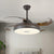 48" Wide LED Round Pendant Fan Lamp Traditional Brown Finish Metallic 4 Blades Semi Flush Light with Acrylic Shade Brown Clearhalo 'Ceiling Fans with Lights' 'Ceiling Fans' Lighting' 403564