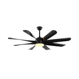 Modernist Circle Semi Flush Lighting Acrylic 8 Blades LED Hanging Fan Lamp in Black, 60" Wide Clearhalo 'Ceiling Fans with Lights' 'Ceiling Fans' 'Modern Ceiling Fans' 'Modern' Lighting' 403692