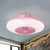 Modern LED Hanging Fan Lighting White/Pink/Blue Oval Flush Mounted Lamp with Acrylic Shade for Dining Room, 19.5" Wide Pink Clearhalo 'Ceiling Fans with Lights' 'Ceiling Fans' 'Kids Ceiling Fans' 'Kids' Lighting' 403695