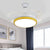 Circular Acrylic Semi Flush Ceiling Lamp Modern Pink/Blue/Yellow 42.5" W LED Hanging Pendant Fan Light for Bedroom with 4 Clear Blades Yellow Clearhalo 'Ceiling Fans with Lights' 'Ceiling Fans' 'Kids Ceiling Fans' 'Kids' Lighting' 403739