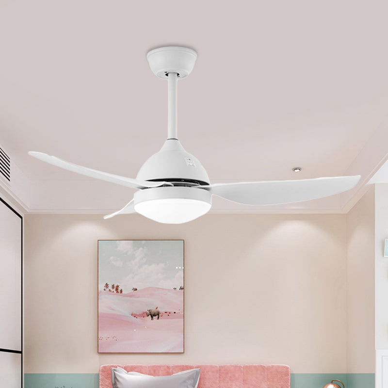 42" Wide Pine Cone Metal Hanging Fan Light Modernist White/Blue LED Semi Flush Mounted Lamp with 3 Blades Clearhalo 'Ceiling Fans with Lights' 'Ceiling Fans' 'Kids Ceiling Fans' 'Kids' Lighting' 403868