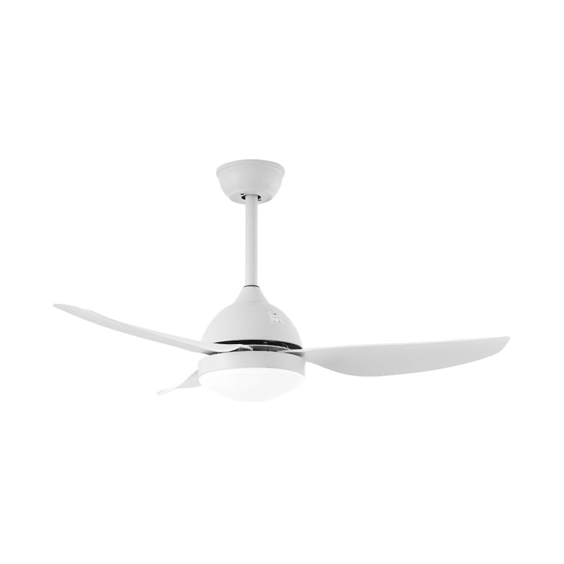 42" Wide Pine Cone Metal Hanging Fan Light Modernist White/Blue LED Semi Flush Mounted Lamp with 3 Blades Clearhalo 'Ceiling Fans with Lights' 'Ceiling Fans' 'Kids Ceiling Fans' 'Kids' Lighting' 403869