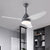 Modern 50" W LED Ceiling Fan Lighting with Acrylic Shade Grey/Yellow/Green Cone Semi Flush Lamp over Dining Table, 3 White Blades Grey Clearhalo 'Ceiling Fans with Lights' 'Ceiling Fans' 'Kids Ceiling Fans' 'Kids' Lighting' 403875