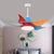 White Floral Fan Lighting Modern Nordic Style 35.5" Wide LED Metal Semi Flush Ceiling Lamp for Living Room with 5 Colorful Blades White Clearhalo 'Ceiling Fans with Lights' 'Ceiling Fans' 'Kids Ceiling Fans' 'Kids' Lighting' 403914