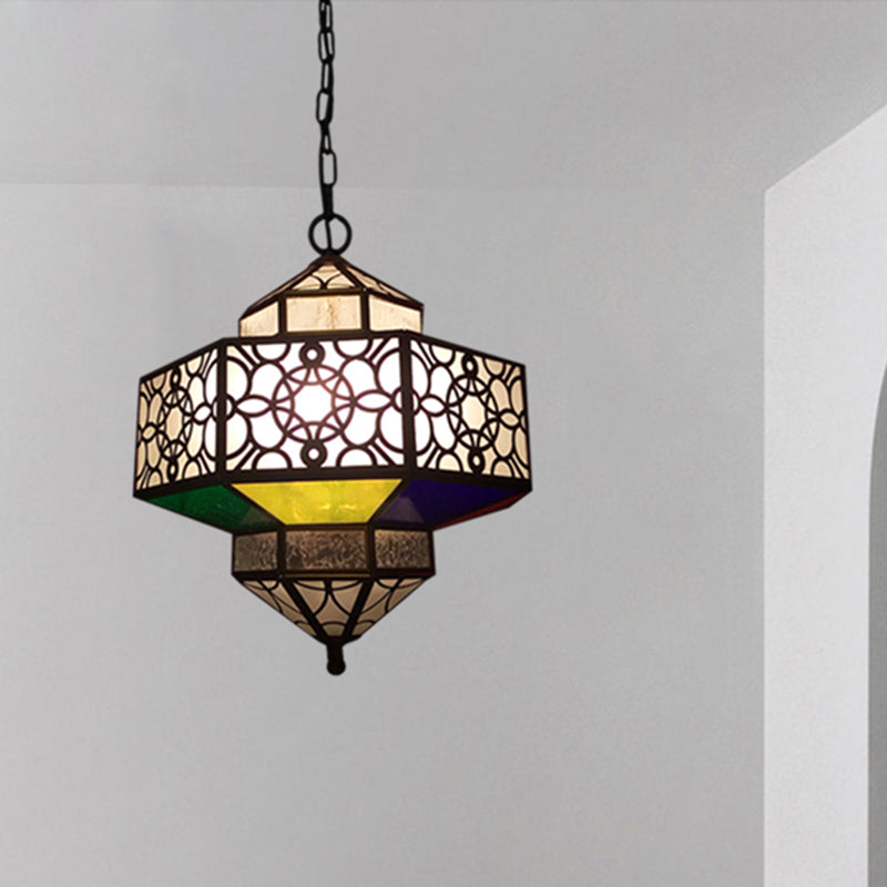 Art Deco Hollow-Out Hanging Light 3 Bulbs Metallic Chandelier Pendant Lamp in Brass Clearhalo 'Ceiling Lights' 'Chandeliers' Lighting' options 403951