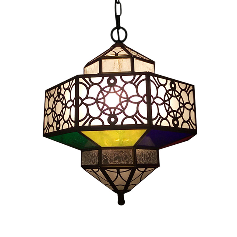Art Deco Hollow-Out Hanging Light 3 Bulbs Metallic Chandelier Pendant Lamp in Brass Clearhalo 'Ceiling Lights' 'Chandeliers' Lighting' options 403954