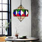 Colorful Glass Brass Chandelier Top Shape 3 Lights Arab Hanging Ceiling Light with Adjustable Chain Clearhalo 'Ceiling Lights' 'Chandeliers' Lighting' options 403966