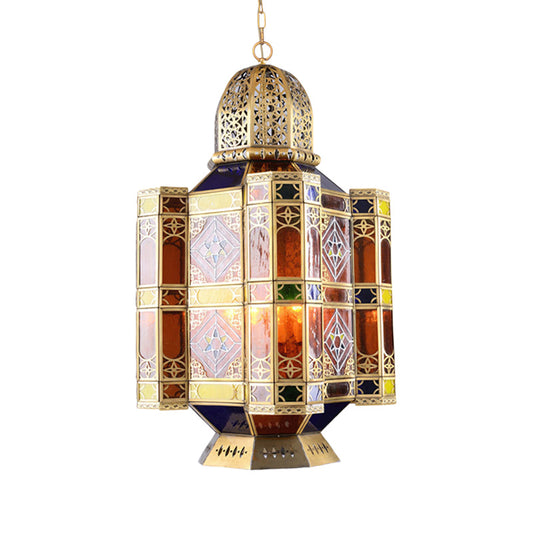 Brass 3-Bulb Pendant Light Fixture Arab Style Metal Castle Chandelier Lamp for Restaurant Clearhalo 'Ceiling Lights' 'Chandeliers' Lighting' options 403987