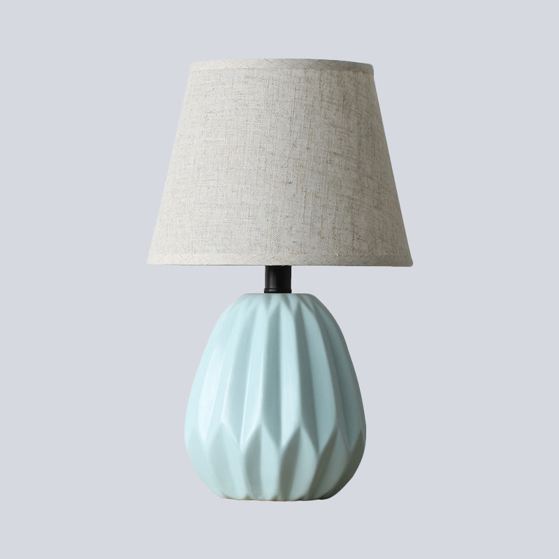 1 Head Conical Shade Task Lighting Modernism Fabric Reading Light in Blue for Study Clearhalo 'Lamps' 'Table Lamps' Lighting' 404629