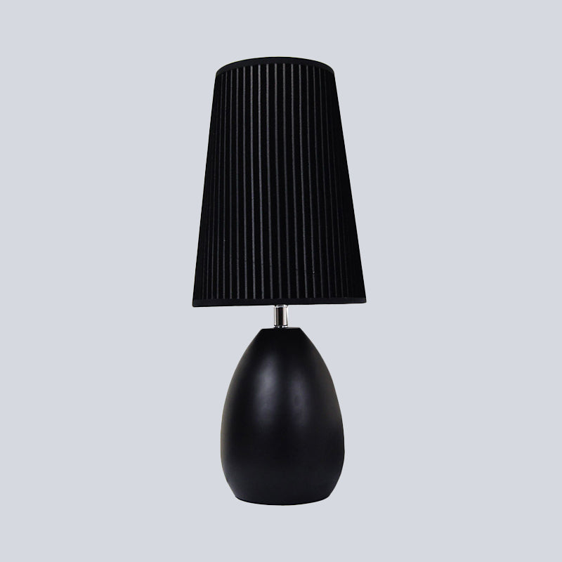 Teardrop Metal Desk Light Modern 1 Head Black Night Table Lamp with Fabric Shade Clearhalo 'Lamps' 'Table Lamps' Lighting' 404639
