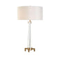2 Heads Cylinder Task Lighting Modern Fabric Nightstand Lamp in Gold with Pull Chain Clearhalo 'Lamps' 'Table Lamps' Lighting' 404839