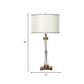 Modern Hourglass Table Lamp Clear Crystal 1 Head Desk Light in Gold with Fabric Shade Clearhalo 'Lamps' 'Table Lamps' Lighting' 404861