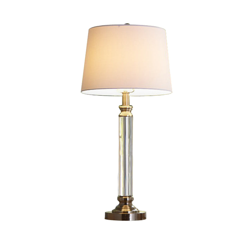 Contemporary 1 Bulb Table Light Gold Tapered Drum Small Desk Lamp with Fabric Shade Clearhalo 'Lamps' 'Table Lamps' Lighting' 404864