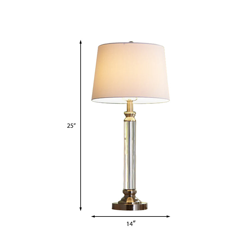 Contemporary 1 Bulb Table Light Gold Tapered Drum Small Desk Lamp with Fabric Shade Clearhalo 'Lamps' 'Table Lamps' Lighting' 404866