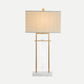Fabric Rectangle Task Lighting Modernism 1 Head Gold Reading Lamp with Marble Base Clearhalo 'Lamps' 'Table Lamps' Lighting' 404981