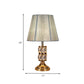 1 Bulb Dining Room Table Lamp Modern Gold Desk Light with Wide Flare Fabric Shade Clearhalo 'Lamps' 'Table Lamps' Lighting' 405017