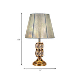 1 Bulb Dining Room Table Lamp Modern Gold Desk Light with Wide Flare Fabric Shade Clearhalo 'Lamps' 'Table Lamps' Lighting' 405017