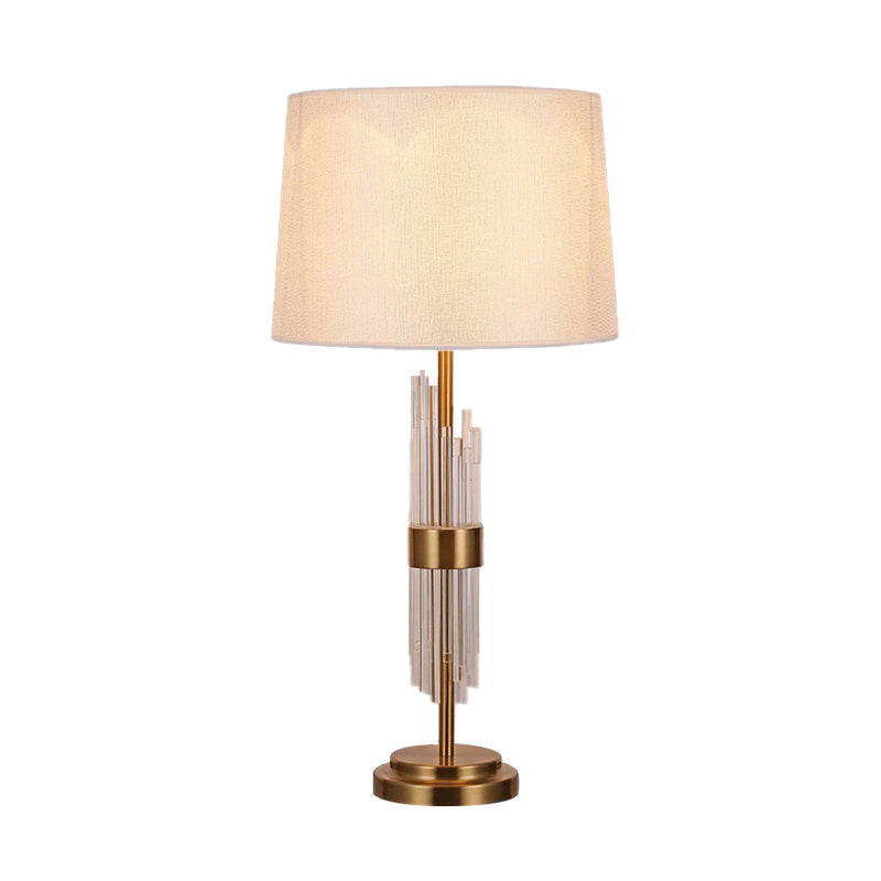 Gold Flare Task Lighting Modernism 1 Head Fabric Reading Book Light for Living Room Clearhalo 'Lamps' 'Table Lamps' Lighting' 405140