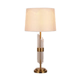 Gold Flare Task Lighting Modernism 1 Head Fabric Reading Book Light for Living Room Clearhalo 'Lamps' 'Table Lamps' Lighting' 405140