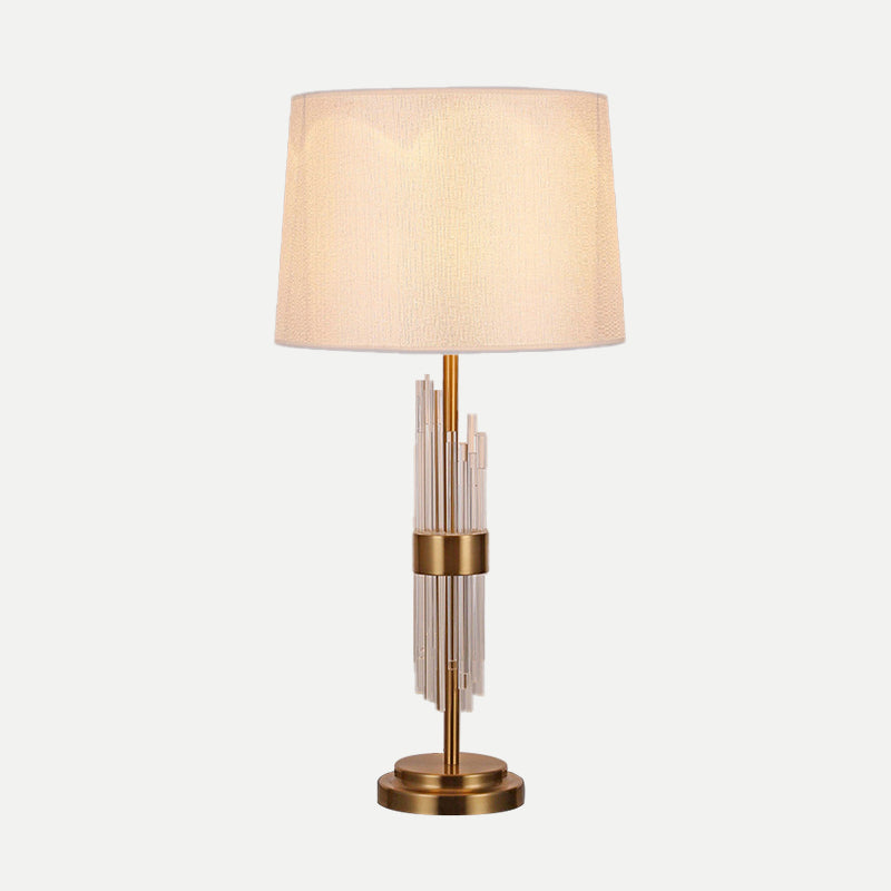 Gold Flare Task Lighting Modernism 1 Head Fabric Reading Book Light for Living Room Clearhalo 'Lamps' 'Table Lamps' Lighting' 405141