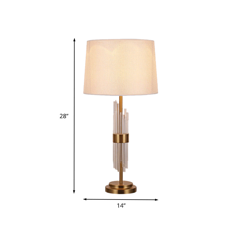 Gold Flare Task Lighting Modernism 1 Head Fabric Reading Book Light for Living Room Clearhalo 'Lamps' 'Table Lamps' Lighting' 405142