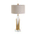 Modern Column Table Lamp Clear Crystal 1 Head Desk Light in Gold with Fabric Shade Gold Clearhalo 'Lamps' 'Table Lamps' Lighting' 405160