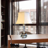 1 Bulb Bedroom Reading Light Modernism Grey Nightstand Lamp with Bell Fabric Shade Clearhalo 'Lamps' 'Table Lamps' Lighting' 405268-sw