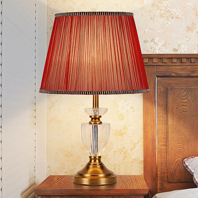 Fabric Conical Shade Task Lighting Modernist 1 Bulb Reading Lamp in Gold for Study Clearhalo 'Lamps' 'Table Lamps' Lighting' 405429