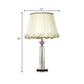 1 Bulb Bedroom Night Lamp Minimalist White Table Lighting with Column Clear Crystal Base Clearhalo 'Lamps' 'Table Lamps' Lighting' 405485