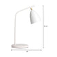 Metal Bell Nightstand Lamp Modern 1 Bulb Reading Book Light in White with Curvy Arm Clearhalo 'Lamps' 'Table Lamps' Lighting' 405560