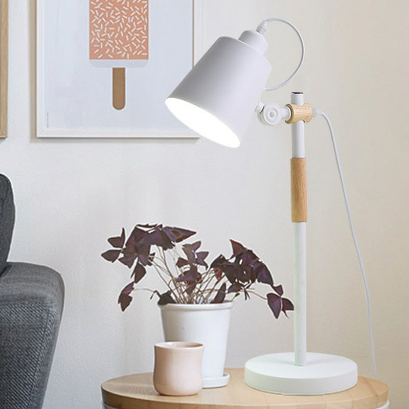 Metal Tapered Task Lighting Macaron 1 Head Yellow/Black/White Reading ...