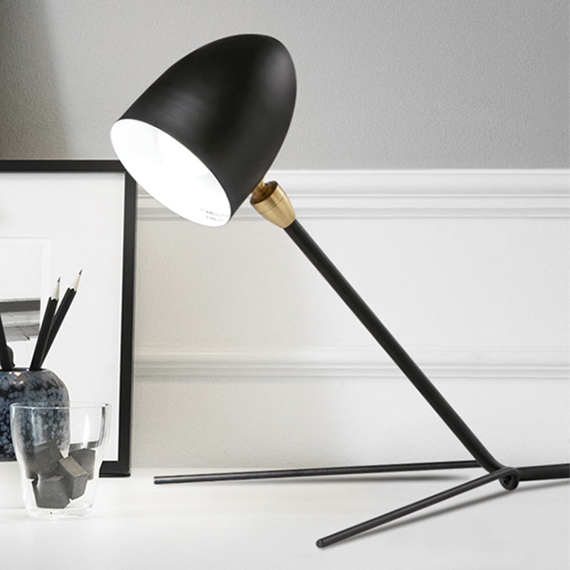 Contemporary 1 Head Task Lighting Black Dome Reading Book Light with Metal Shade Clearhalo 'Lamps' 'Table Lamps' Lighting' 405619