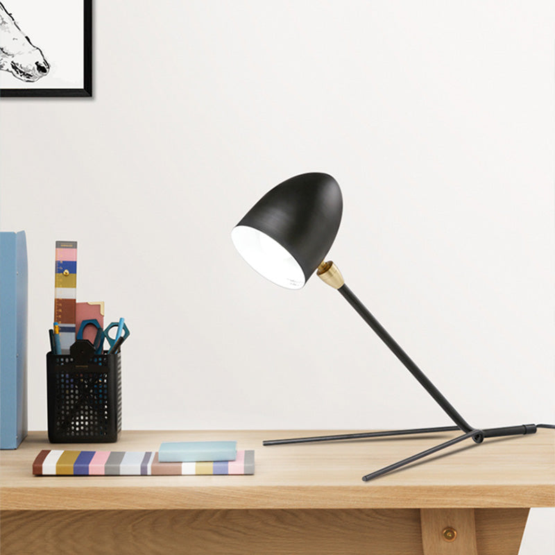 Contemporary 1 Head Task Lighting Black Dome Reading Book Light with Metal Shade Clearhalo 'Lamps' 'Table Lamps' Lighting' 405620