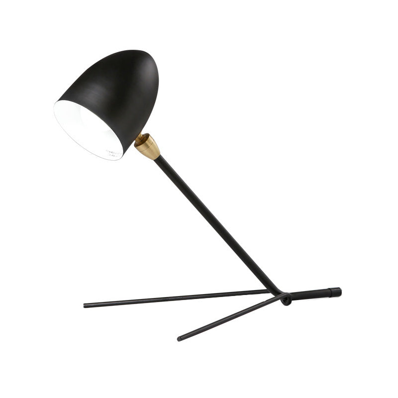 Contemporary 1 Head Task Lighting Black Dome Reading Book Light with Metal Shade Clearhalo 'Lamps' 'Table Lamps' Lighting' 405621
