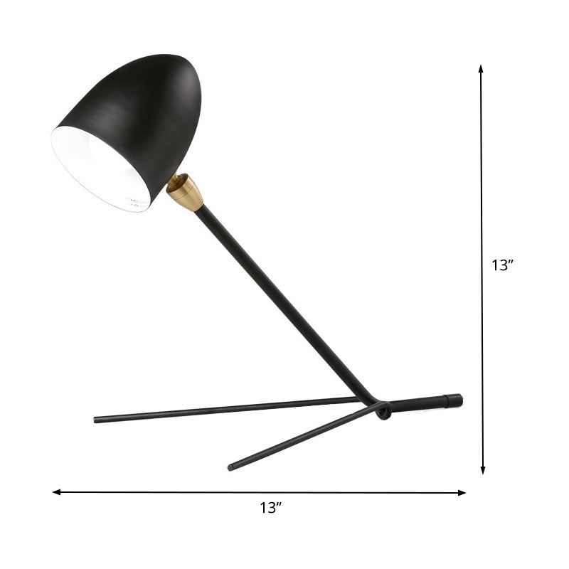 Contemporary 1 Head Task Lighting Black Dome Reading Book Light with Metal Shade Clearhalo 'Lamps' 'Table Lamps' Lighting' 405622
