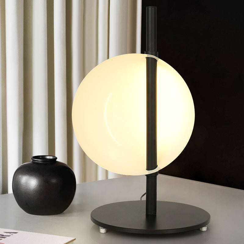 Modernist Bowl Nightstand Lamp Metal LED Task Lighting in Black for Living Room Clearhalo 'Lamps' 'Table Lamps' Lighting' 405629