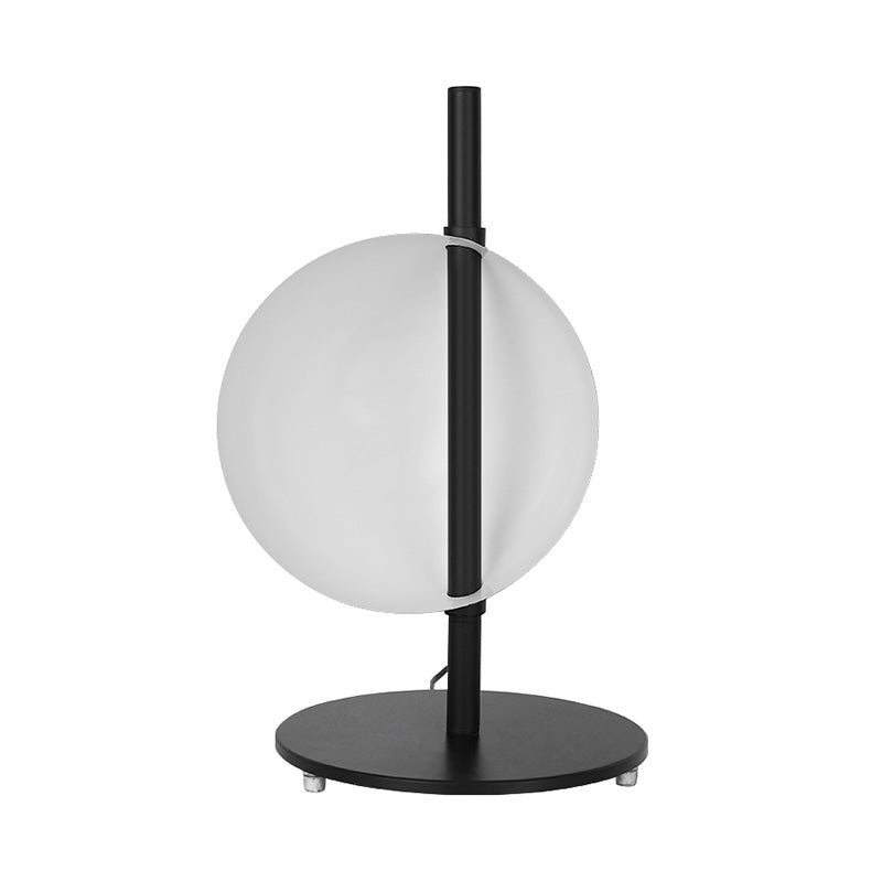 Modernist Bowl Nightstand Lamp Metal LED Task Lighting in Black for Living Room Clearhalo 'Lamps' 'Table Lamps' Lighting' 405631