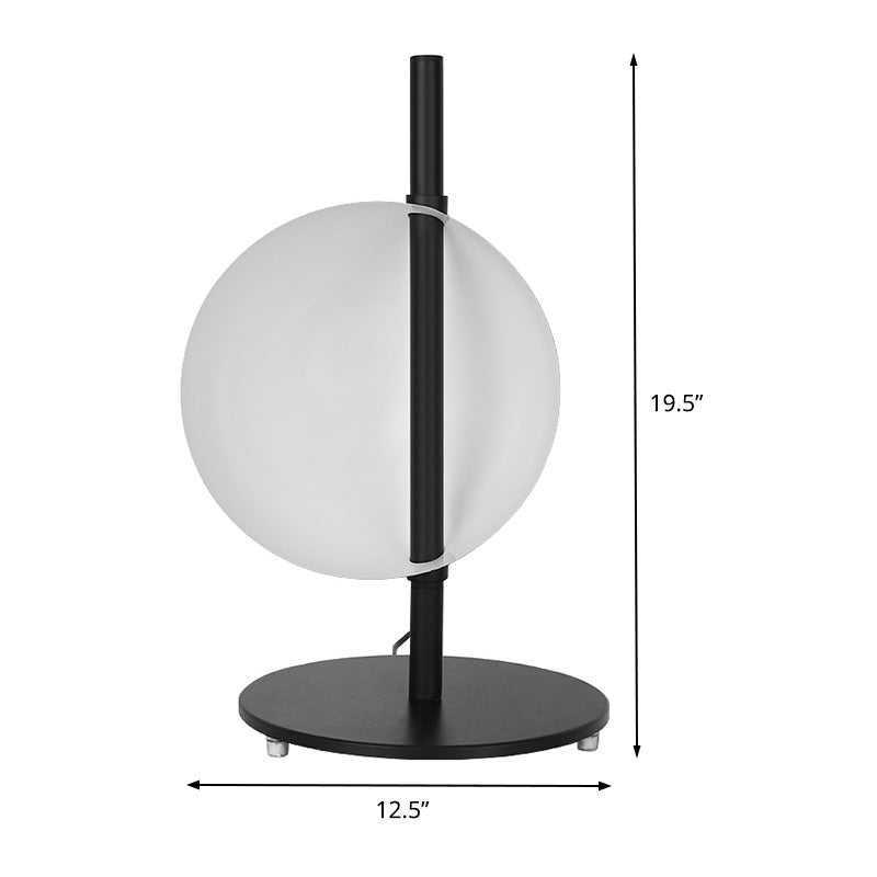 Modernist Bowl Nightstand Lamp Metal LED Task Lighting in Black for Living Room Clearhalo 'Lamps' 'Table Lamps' Lighting' 405632