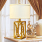 Cylinder Fabric Nightstand Lighting Modern Metal 1 Light Gold Night Light for Living Room Clearhalo 'Lamps' 'Table Lamps' Lighting' 405743
