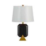 Luxurious Tapered Stone Table Light 1 Head Fabric Night Lighting in Black for Living Room Clearhalo 'Lamps' 'Table Lamps' Lighting' 405865
