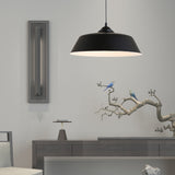 Metallic Black Finish Ceiling Lamp Barn Shade 1 Head Retro Industrial Hanging Pendant Light for Restaurant, 10"/14" Wide Black 10" Clearhalo 'Art Deco Pendants' 'Black' 'Cast Iron' 'Ceiling Lights' 'Ceramic' 'Crystal' 'Industrial Pendants' 'Industrial' 'Metal' 'Middle Century Pendants' 'Pendant Lights' 'Pendants' 'Rustic Pendants' 'Tiffany' Lighting' 40607