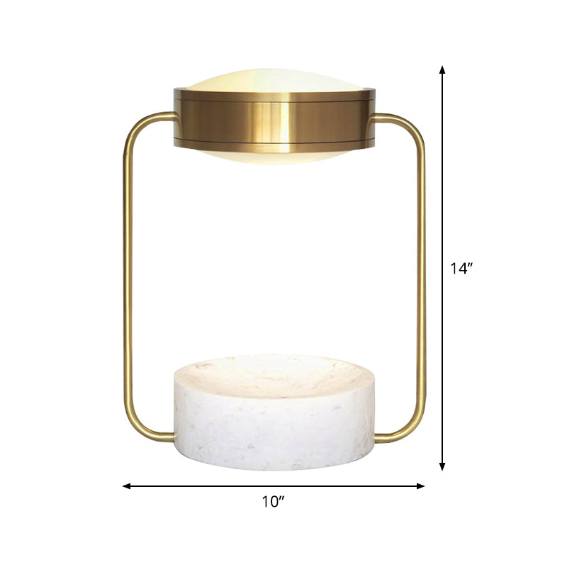 Metal Round Night Table Light Modernist 1-Bulb Gold Adjustable Nightstand Lighting for Study Room Clearhalo 'Lamps' 'Table Lamps' Lighting' 406116