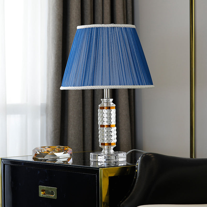 Beveled Crystal Conical Nightstand Lighting Modernist 1Head Blue Night