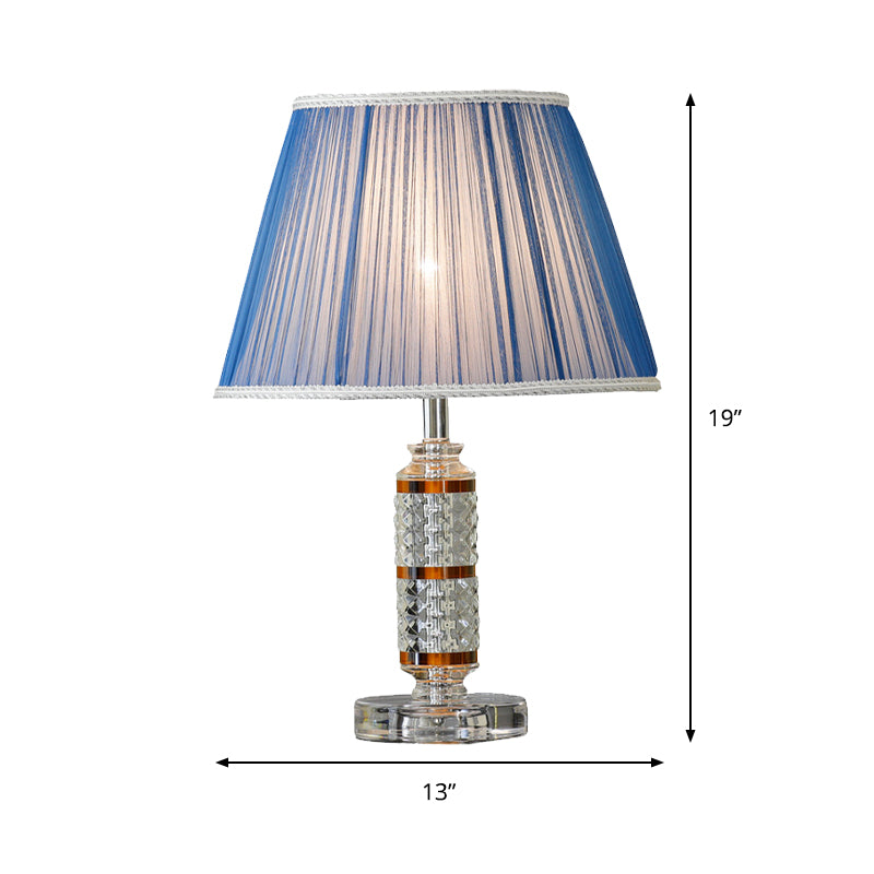 Beveled Crystal Conical Nightstand Lighting Modernist 1Head Blue Night