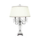 3-Light Bedroom Crystal Nightstand Light Minimalist White Table Lighting with Cone Fabric Shade Clearhalo 'Lamps' 'Table Lamps' Lighting' 406222