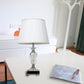 Simplicity Barrel Crystal Night Lighting 1-Light Table Lamp in White with Square Pedestal Clearhalo 'Lamps' 'Table Lamps' Lighting' 406231
