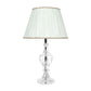 White Pleated Shade Table Lamp Contemporary 1-Light Beveled Crystal Prism Nightstand Light Clearhalo 'Lamps' 'Table Lamps' Lighting' 406285